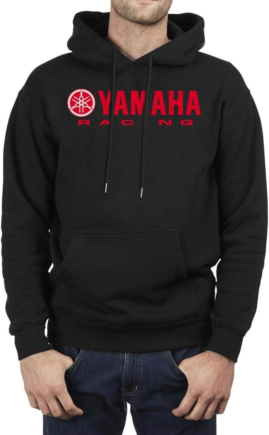 Man's Fleece Long Sleeve Hoodie Yamaha-Racing-Logo- Kangaroo Pocket Novelty Pullover