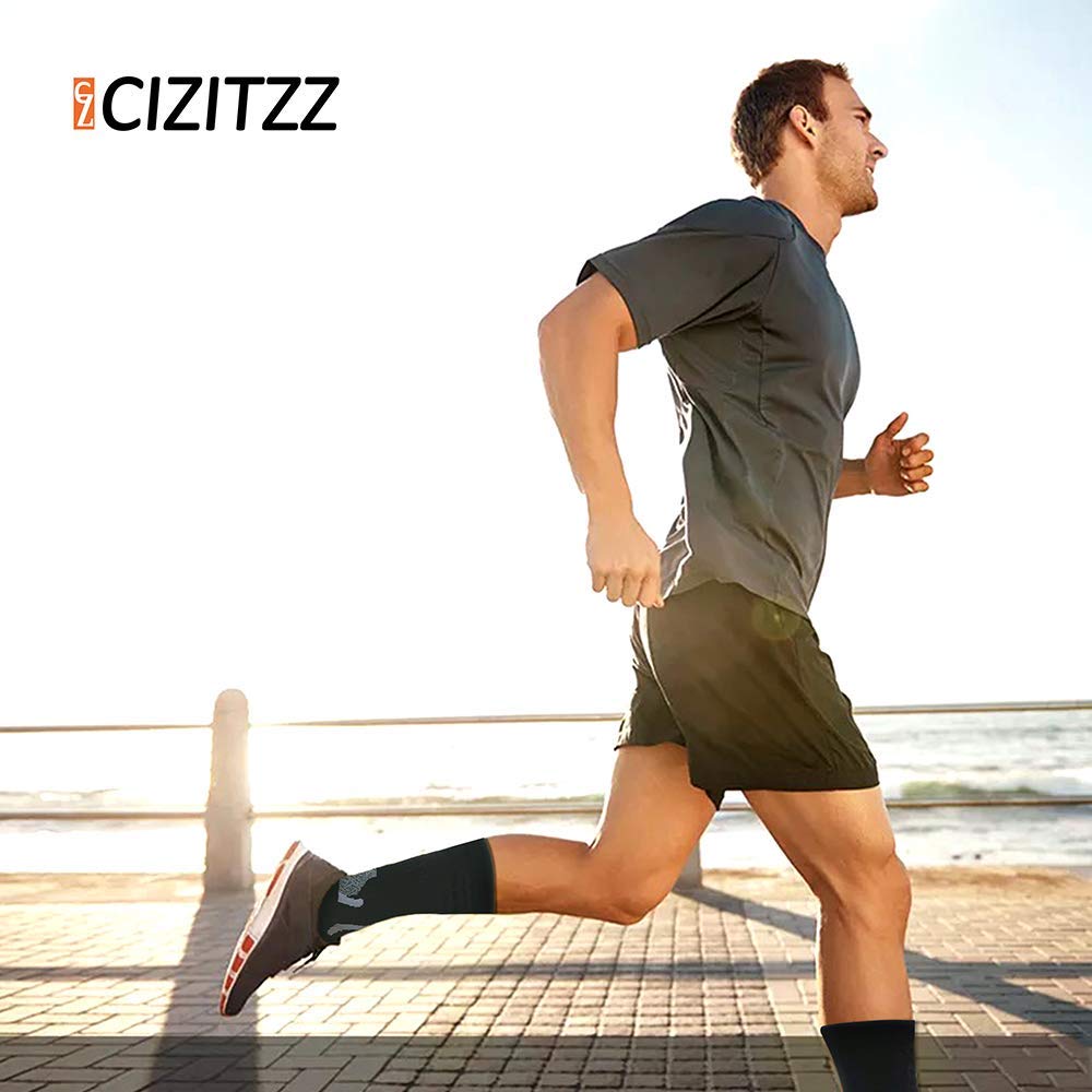 CIZITZZ All-Season compression Crew Work Sock Mens, Women Winter Hiking Athletic Socks Outdoor Sports Socks,Black,S/M