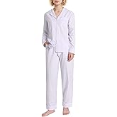 Pintage Women's Petite Pajama Set Petite Size Cotton Seersucker Pjs