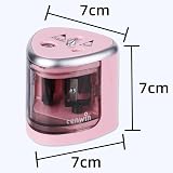 tenwin Electric Pencil Sharpener Double Hole 6-12mm Battery Operated Pink view 5