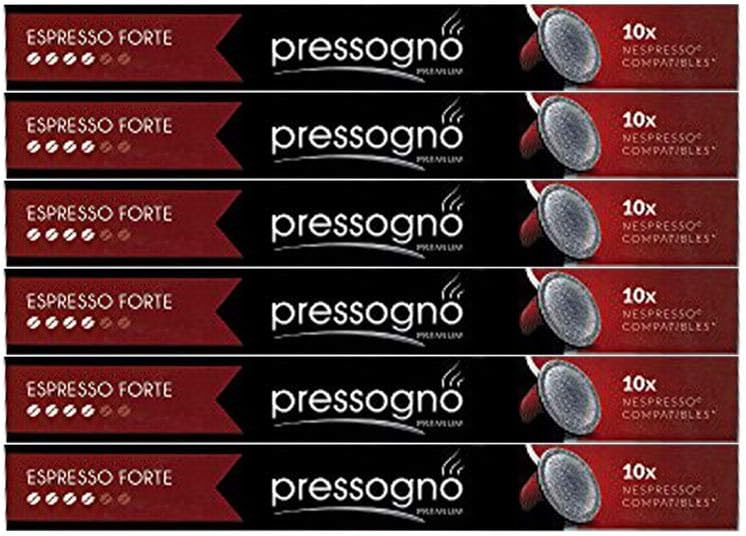 PRESSOGNO 60 Pack NESPRESSO Compatible (OriginalLine) Coffee Capsules (FORTE)