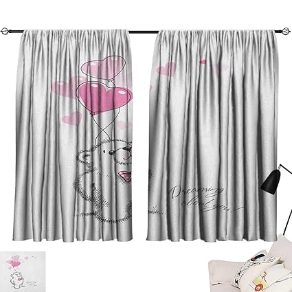 Amazon Com Smallbeefly Navy Blue Curtains Bear Sweet Little Teddy