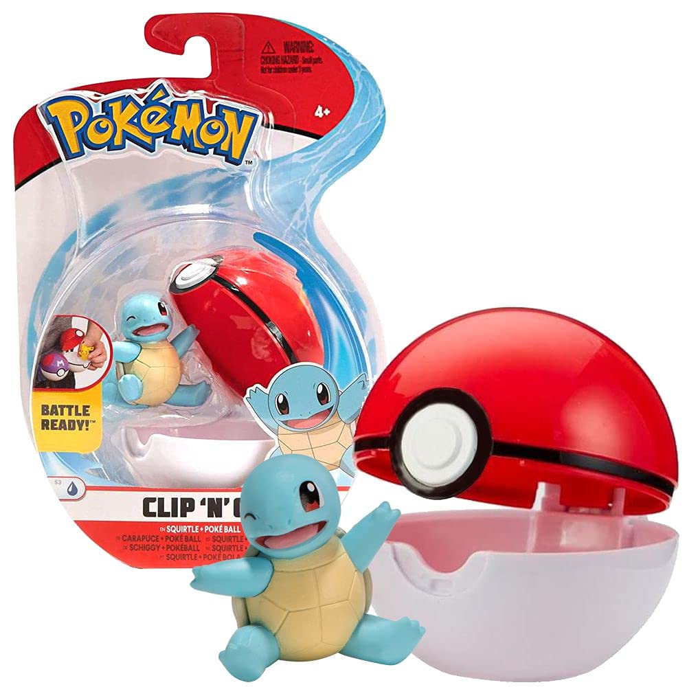 Pokemon Toy Figure with Pokeball Clip N Go | Action Figures, Play Figure:Squirtle