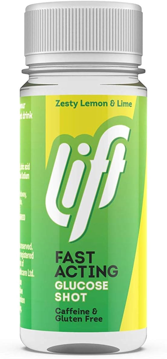 Lift Fast-Acting Glucose Energy Juice Shots, Lemon & Lime, 12 Pack of 60 ml Bottles, 60 ml (Pack of 12)