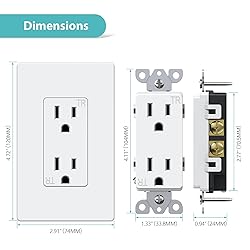 WEBANG Decorator Receptacle Outlet, Screwless Wall