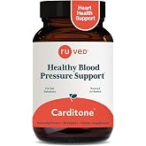 ruved Carditone, BP Formula, Arjuna, Calcium, and Magnesium, 30 Servings | Natural Heart Health Supplement for Women &amp; Men, Holistic Heart Support with Rauwolfia