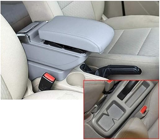 Amazon 車用アームレスト コンソールボックス 車内収納ボッ 高めダブルレイヤー車アームレストセンターコンソールアクセサリーアームレスト内蔵ledライトグレーのためにh 恩田町15 16 17 アームレスト肘掛け コンソールボックス Color グレー 外付