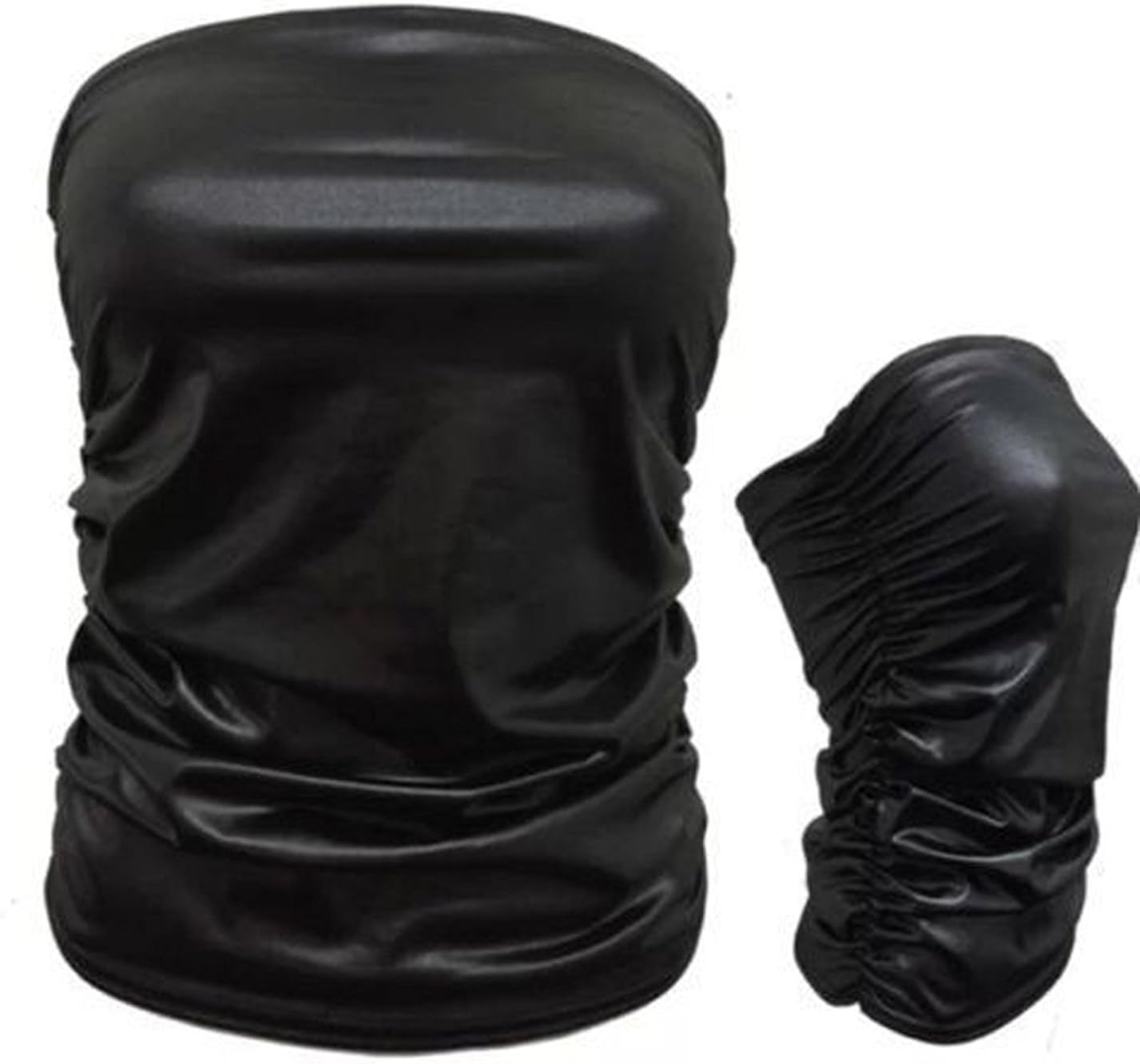 RZN FASHION WOMENS LADIES BLACK PVC WET LEATHER LOOK RUCHE BOOBTUBE BANDEAU TOP (SM To XXL)