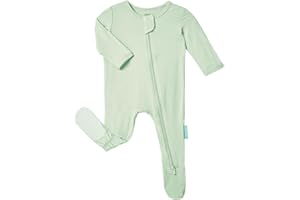 PurComfy Baby Zipper Footie Pajamas, Supersoft Bamboo Rayon Baby Footed Pjs Boy Girl 0-3-6-9-18-24 Month Coverall Sleepers