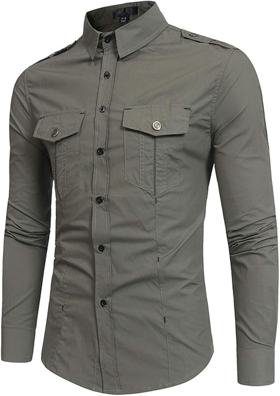 army green mens dress shirt
