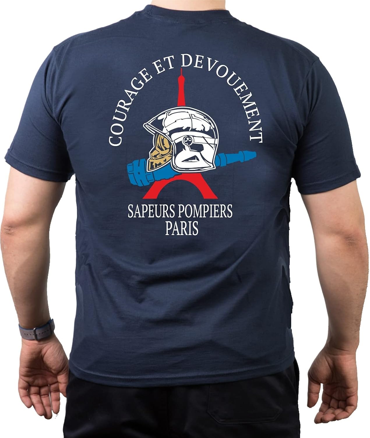 TShirt Navy, Sapeurs Pompiers Paris Courage