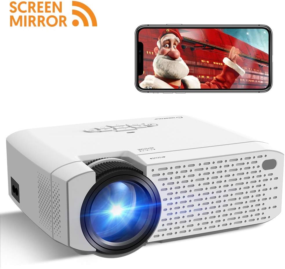 Proyector Wifi, Crosstour Mini LED Screen Mirror Full HD Wireless ...