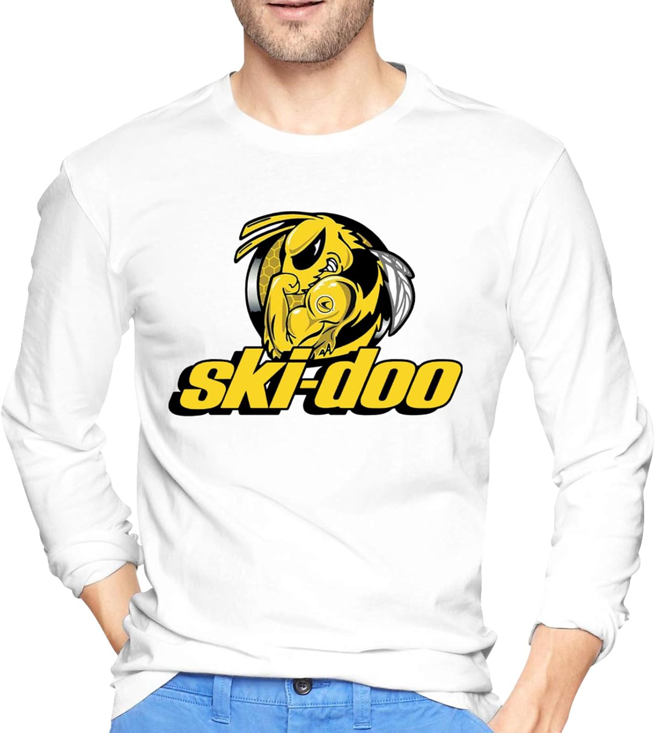 Red SkiDoo Team 3DX Men's Cotton RegularFit Jersey Long