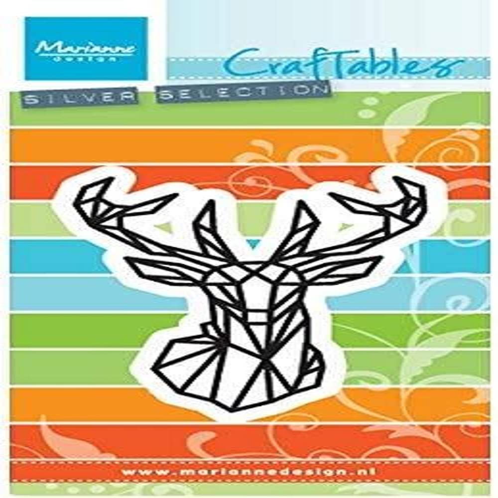 Marianne Design Craftables Geometric Deer and Embossing Die for Craft Projects, Silver, 5,9 x 7,6 cm