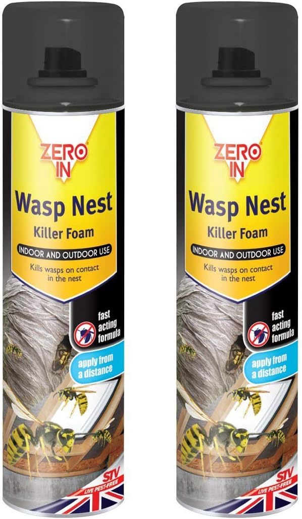 simpa Zero In Wasp Nest Destroyer Foam 2 x 300ml Aerosol Spray Fast