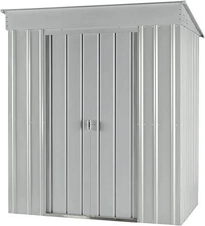 Globel Industries Metall Garten Geratehaus Gartenhaus 6x4 Silber Metallic 184x123x198cm Bxtxh 1 9m Geratehaus Metall Pultdach Amazon De Garten