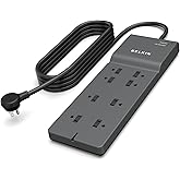 Belkin 8-Outlet Surge Protector w/ 8 AC Outlets & 8ft Long Flat Plug, UL-listed Heavy-Duty Extension Cord for Home, Office, T