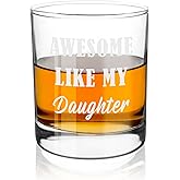 Gifts for Dad from Daughter - Dad Gifts Funny Gag Birthday Christmas Father's Day Valentine's Day Thank You Gift for Father Dads Papa Men from Daughters Whiskey Glasses 10oz