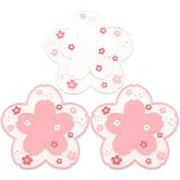 2-Pack Sakura Cherry Blossom Coasters &ndash; Cute Kawaii Pink &amp; White Flower Cup Mats, Anti-Skid PVC Drink Coasters for Desk, Table, Tea Mug &ndash; Aesthetic Home &amp; Office Decor
