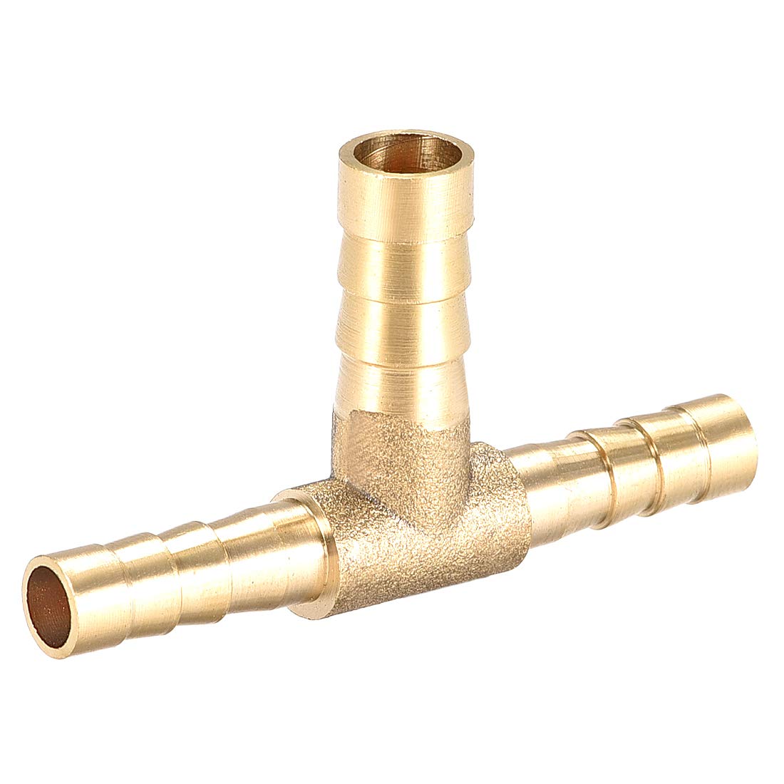 sourcing map Tee Brass Barb Fitting Reducer 3 Way, Fit Hose ID 6x8x6mm — image 1