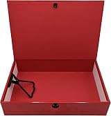 ED Pukka Foolscap A4 Glossy Box Files 70mm Spine Red with Clip & Lock view 2