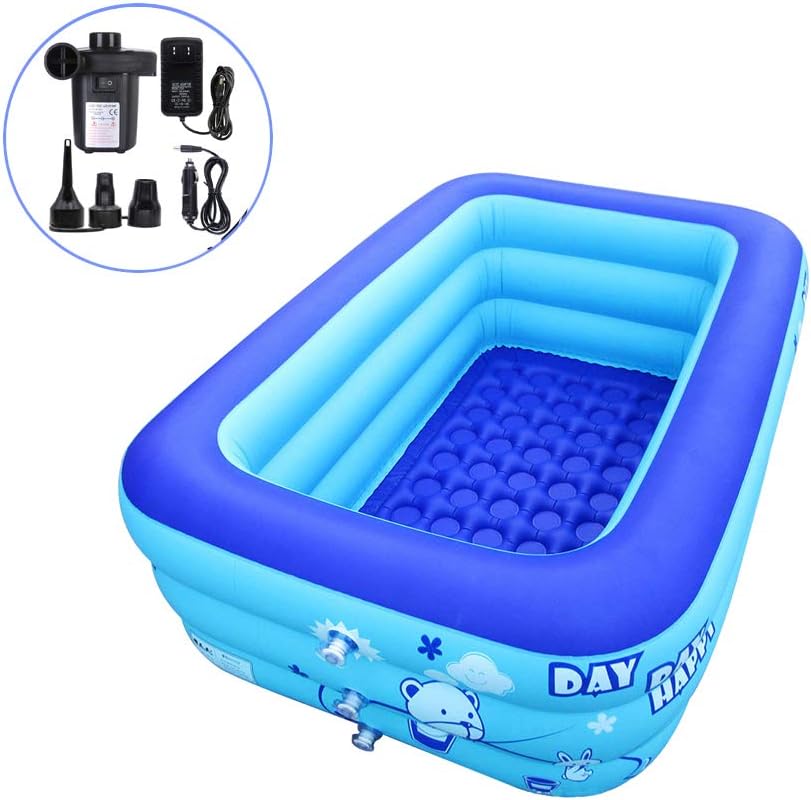 iBigboy Inflatable Hot Tub Bathtub Swimming Pool Portable Travel Pools with Electric Air Pump (120cm)