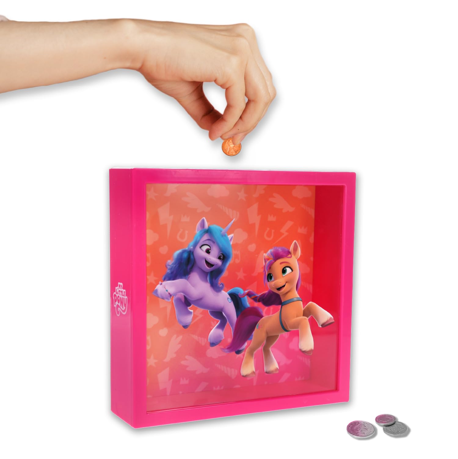 My Little Pony Frame Money Box - Officially Licensed Magical Rainbow Unicorn Piggy Bank for Kids who love MLP, Money Box Room Decor, Gifts for Girls - Paladone