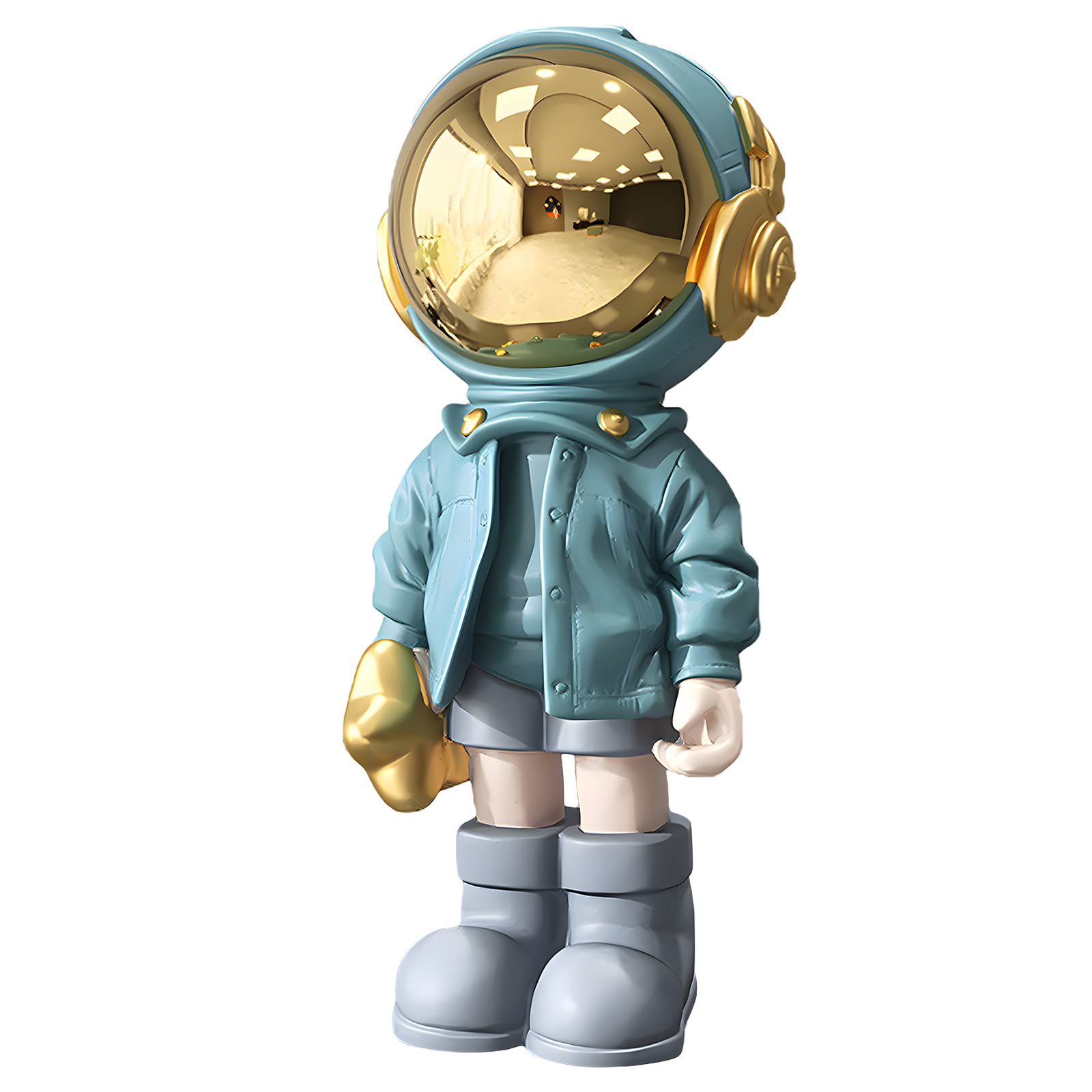 Photo 1 of Dosker Astronaut Statues Spaceman Sculpture Polyresin Arts Gifts Light Blue Figurine Ornament Room Decor for Men,Home and Crafts Desktop Accessories Tabletop Decoration, Living Room, Office, Bookshelf