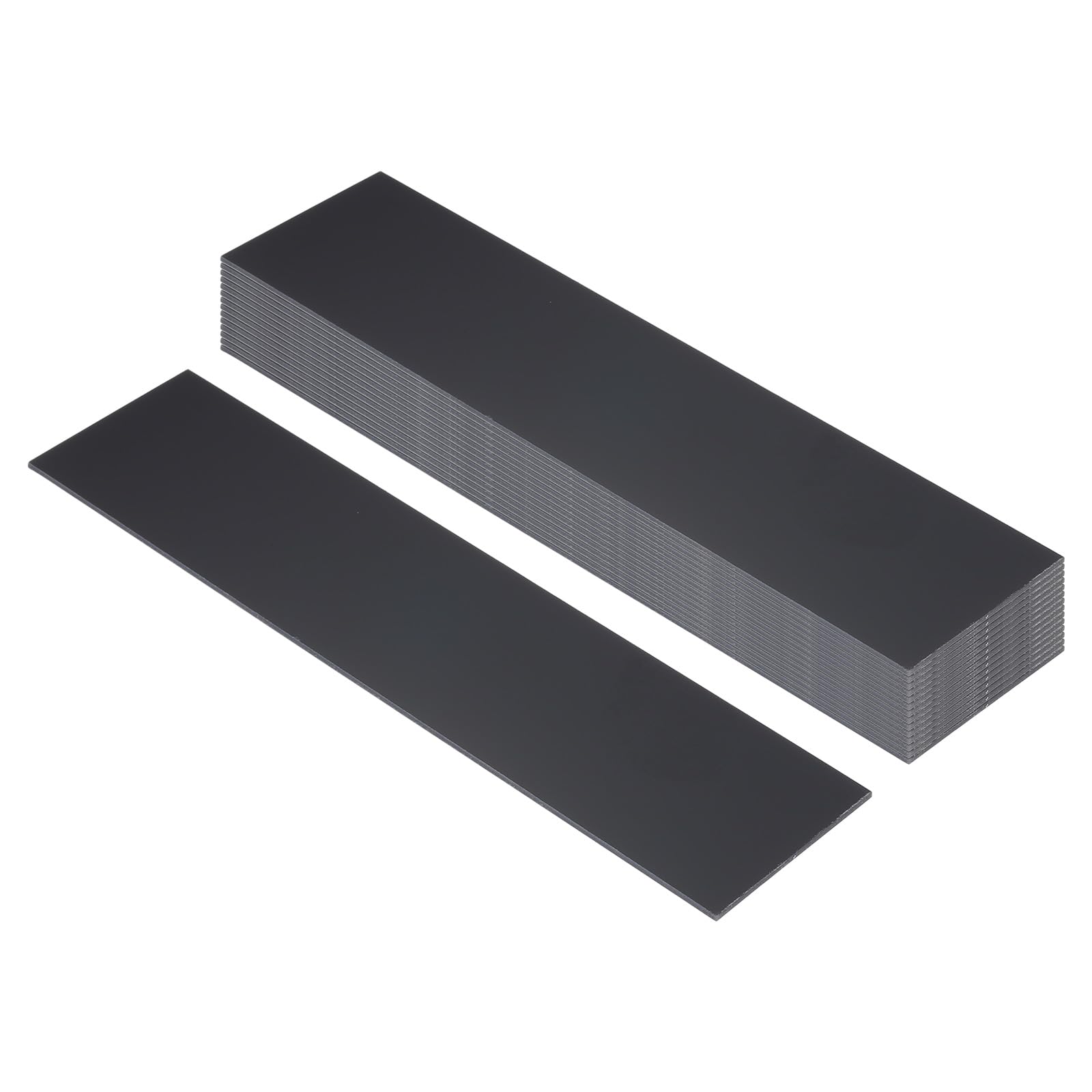 PATIKIL 8x2inch Blank Name Plates, 15Pcs Custom Engraved Name Plate Rectangle Laser Engraving Blanks for Personalized Office Desk DIY Painting Supplies, Black, Silver