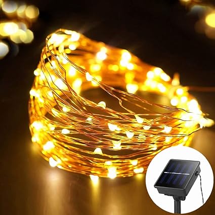 Amazon Com Mustwin Outdoor Twinkle Lights Solar Waterproof 33ft