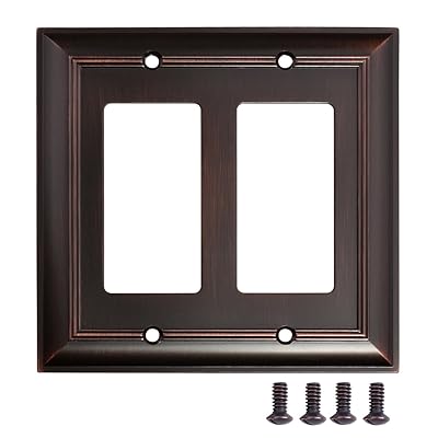 Buy Amazon Basics Double Gang Light Switch Wall Plate Oil Rubbed Bronze Set Of 2 Online In Turkey B01n24koz6