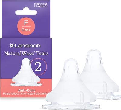 Lansinoh NaturalWave Baby Bottle Teats Fast Flow Anti Colic 2 Pack