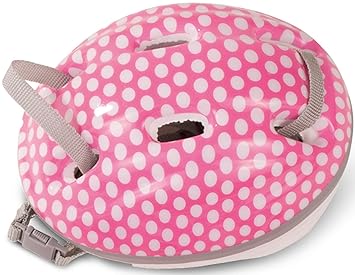 Götz 3402331 Fahrradhelm White Dots - Reithelm mit weißen Punkten für Puppen - tragbar für Stehpuppen von 45-50 cm und Babypu