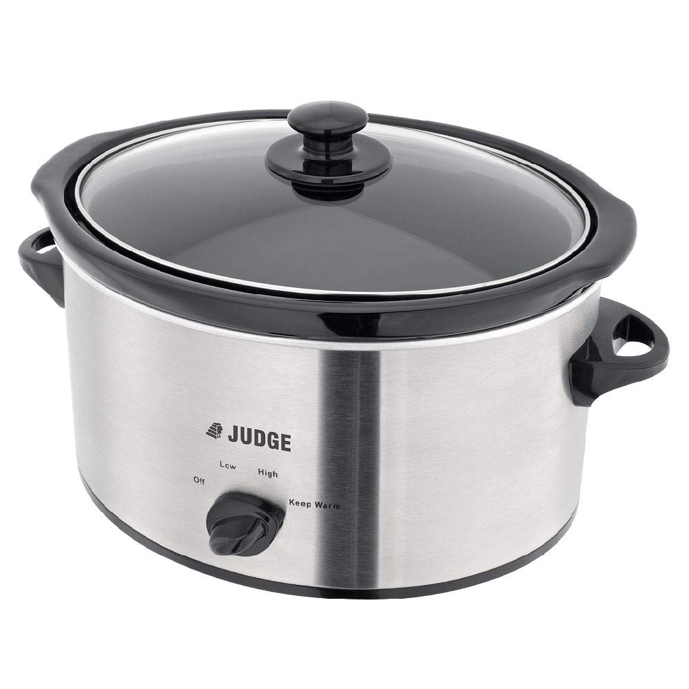 Judge Large Electrical Slow Cooker 3.5L 180W with Removable Ceramic Pot, Makes Up to 4 Portions, 2 Year Guarantee