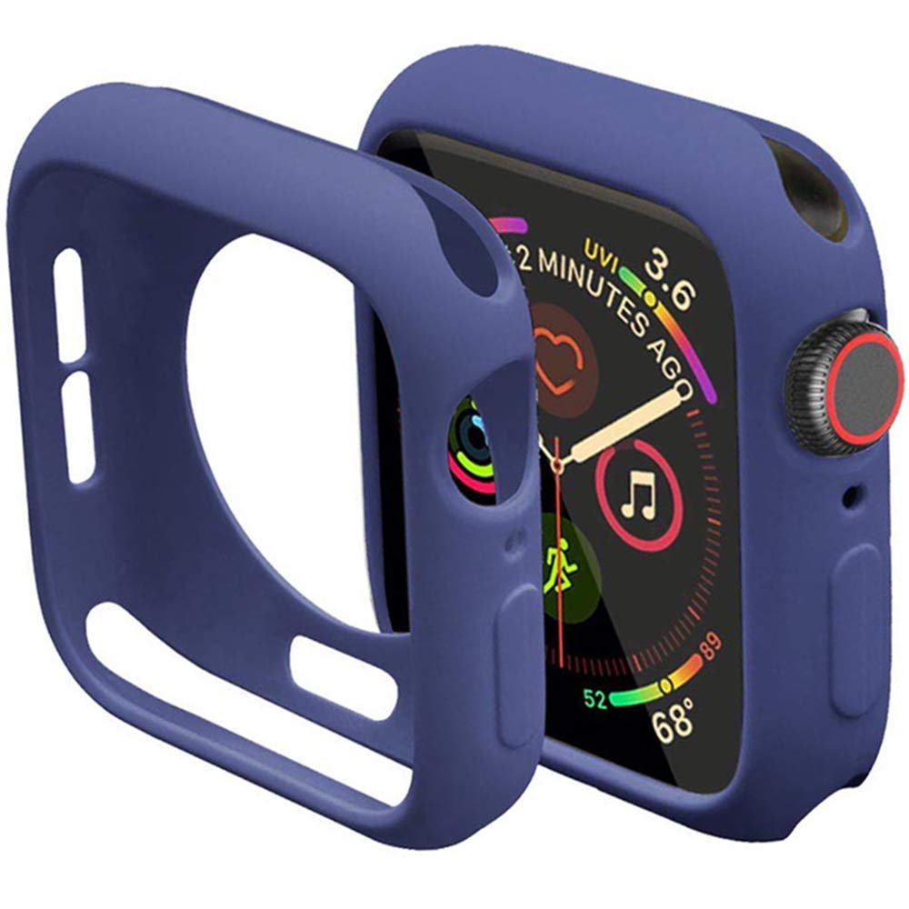 Miimall Compatible with Apple Watch Series 5/4 44mm Bumper Case,[Full Coverage] Flexible Thin TPU Protective Case for iWatch Series 5/4 44mm - Sapphire Blue