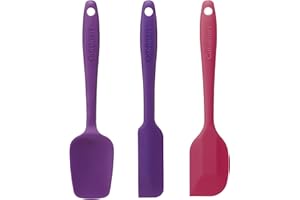 Cuisinart Set of 3 Mini Spatulas, Silicone, Perfect for Baking, Icing, Frosting, and Mixing, Multicoloured (CTG-00-S3MSPRC)