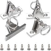 VTurboWay Bimini Top Deck Hinge with Pin and Ring, 316 Stainless Steel, Free Installation Screws