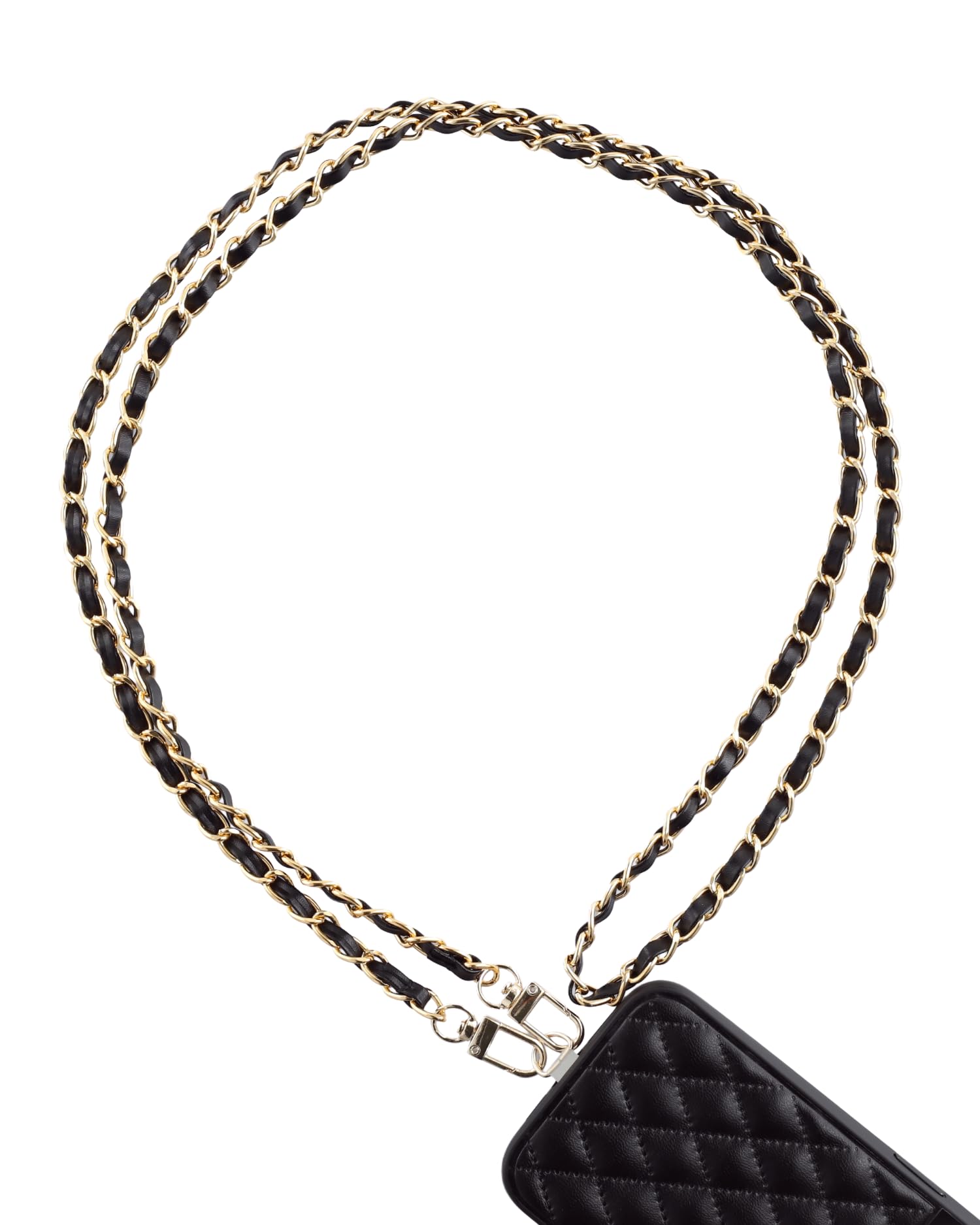 AHABIPERS Phone Lanyard, Universal Purse Chain for Cases, Metal Chain Strap - Black