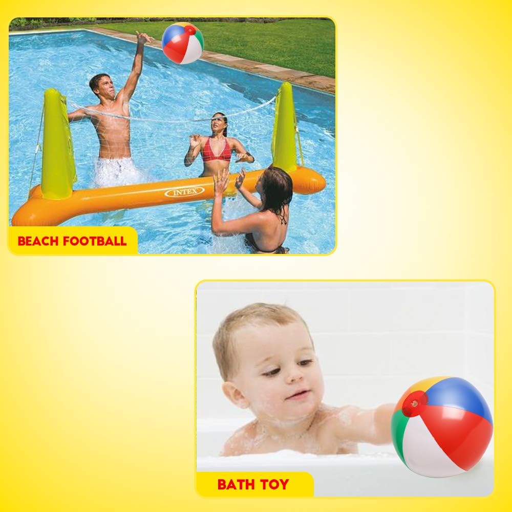Skrtuan Inflatable Beach Balls, 10 Pack 12" Rainbow Beach Ball Pool Toys in Pool Party for Kids Boys Girls Water Toy Fun Play in Summer: Sports & Outdoors