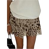 Milumia Women's Leopard Print Mesh Skirt Y2k Ruffle Trim Sheer Flowy Going Out Mini Skirts