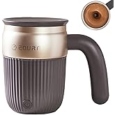 Self Stirring Coffee Mug, Rechargeable Magnetic Stirring Cup, Thermos, Electric Mixing Mug with Lid for Coffee/Milk/Cocoa and Other Beverages - 15 Oz (Gray)