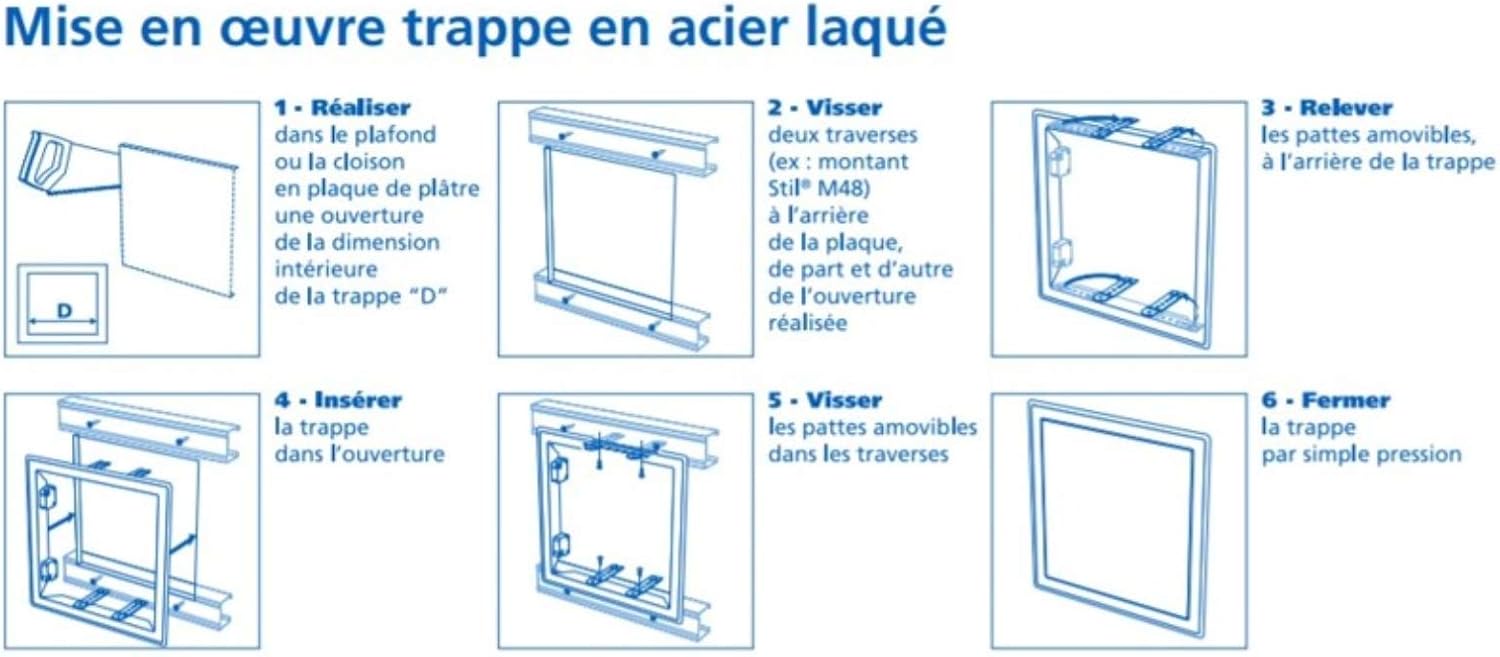 Placoplatre T119275 Entrance Hatch in Lacquered Steel, 600x600, PLACO-White, 600x600mm - Image 4