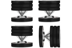 Monosaudio HiFi Speaker Isolation Feet 49x49mm Speaker Spikes Pads Stainless Steel Audio Feet Speaker Subwoofer Absorber Feet Subwoofer Spikes Pads for Speakers,Subwoofers,CD/DVD Players 4 Set(Black)
