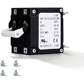 50 Amp Double Pole Toggle Magnetic Circuit Breaker, AC 250V | Overload Protection, Manual Reset Toggle, for Marine, RV and Automation Devices