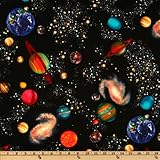 Timeless Treasures Solar System Black Fabric By The Yard