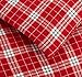 Amazon Brand – Pinzon Plaid Flannel Duvet Cover - Full or Queen, Bordeaux Plaid