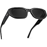 WearMe Pro - Women's Chunky Narrow Rectangular Sunglasses - Polarized, Lightweight Acetate, 100% UV Protection