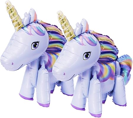 Amazon Onehorse 2体セット ユニコーン バルーン 自立 足つき 風船 おもちゃ ゆめかわいい パーティー 装飾 飾り付け パープル 風船 バルーン おもちゃ