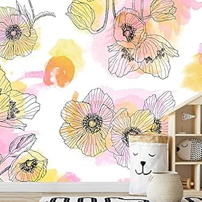 signwin Wall Mural Flowers and Leaves Removable Self-Adhesive...