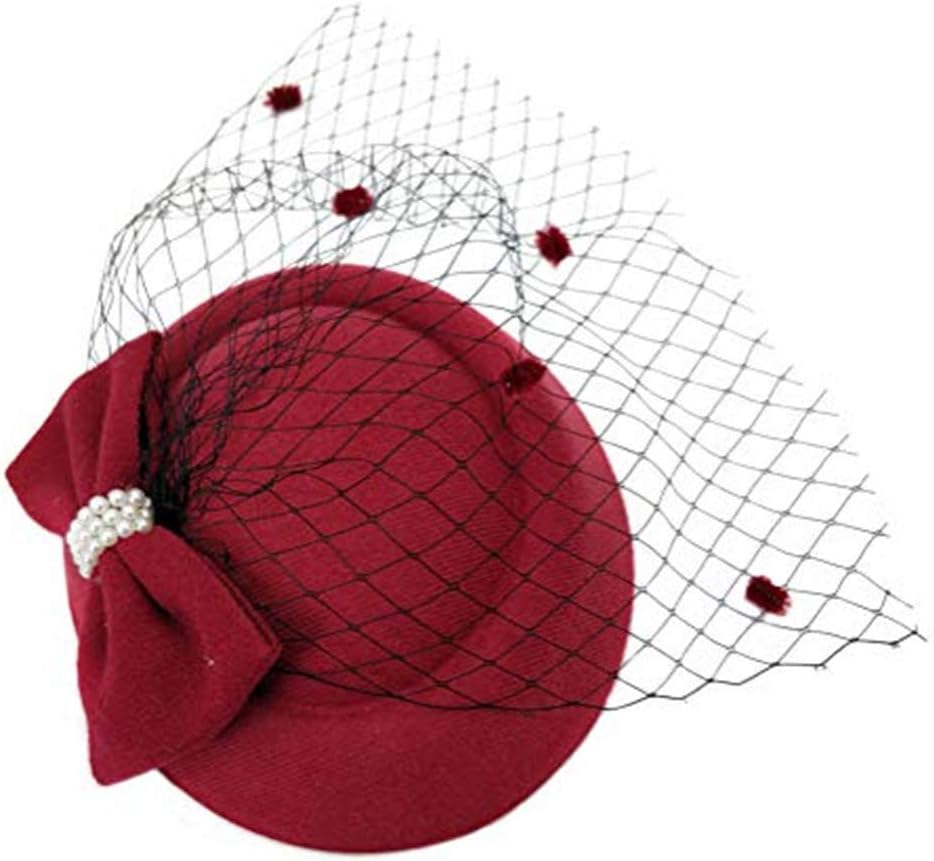 Fascinators Hat Pillbox Tea Cocktail Party Derby Wedding Church Dot Veil Bowknot Hair Clip Headbands Women's Headwear